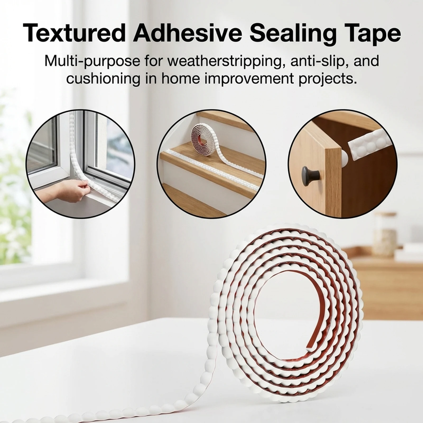 Self-Adhesive 1 Roll Decorative Strips Picture Frame Shape Flexible Peel and Stick Trim for Wall Floor Furniture Cabinet