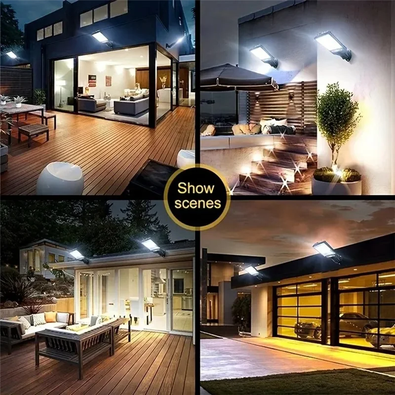 

A07F-4PCS Sensor Street Lamp Outdoor Waterproof Security Solar Lamps For Garden Patio Path Remote Control Light