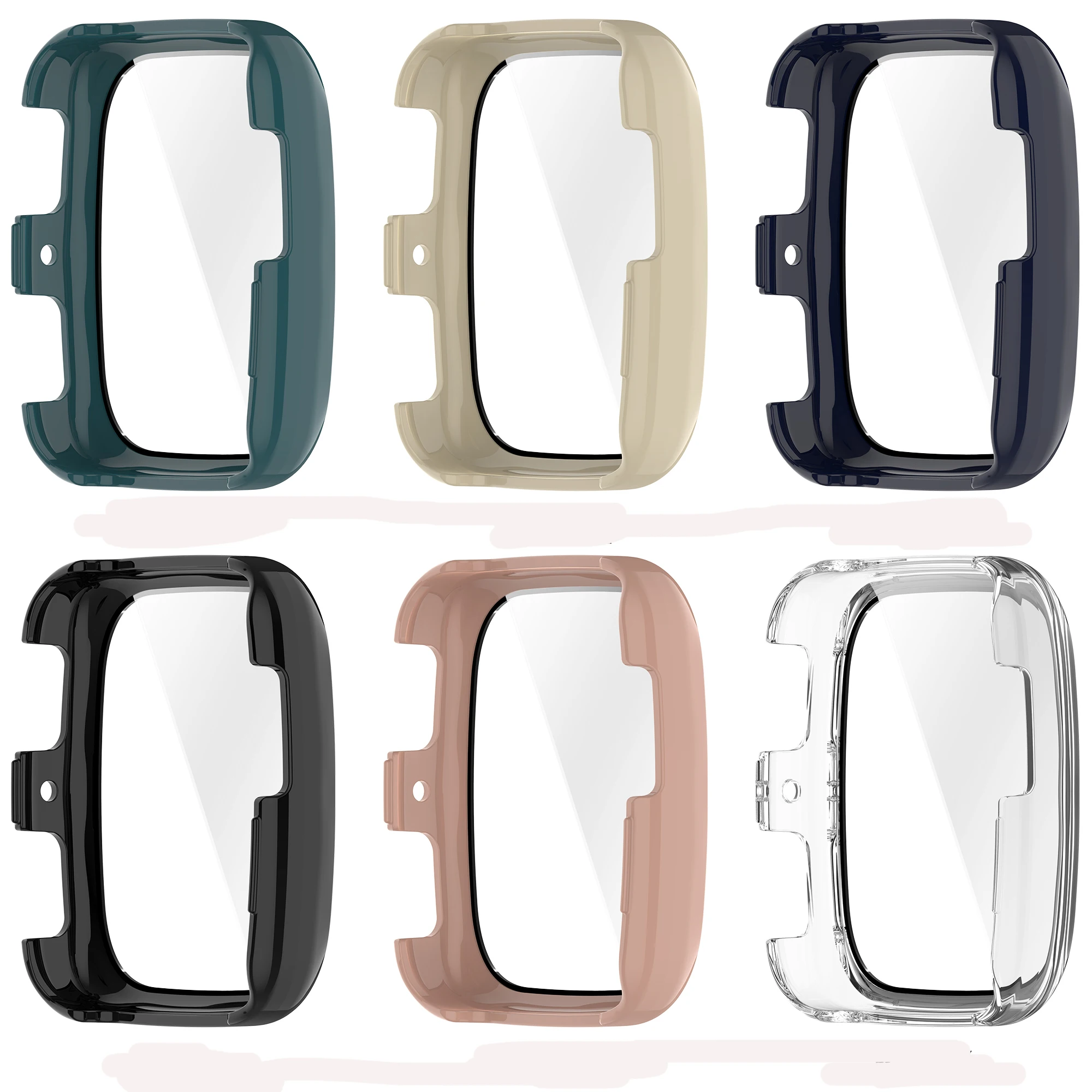 

Tempered Glass Film Full Protective Glass Case For Huami Amazfit Active 2 Square SmartWatch Screen Protector Cases Cover Shell