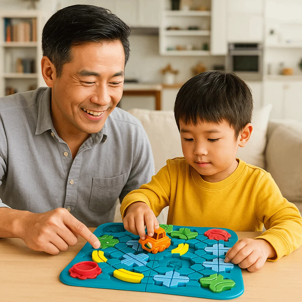 Plastic Logical Road Builder Games Interactive Assembly Challenge Puzzle Car Track Colorful Early Education