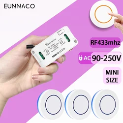 RF433MHz Wireless Remote Control Light Switch AC 110V 220V 10A Mini size Relay Module and Mini Button Receiver for Lamp Fan LED