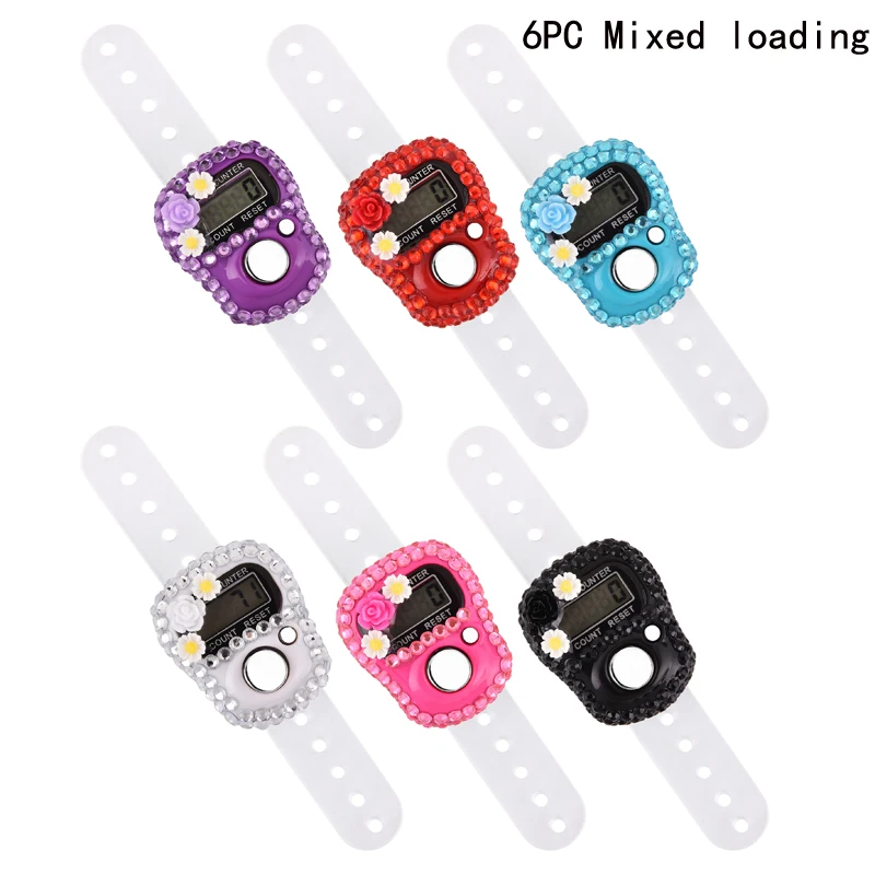 

6PC Finger Clickers For Counting LCD Display Number Clicker Counter LCD Screen Number Tracking Record Ring Clicker Maker