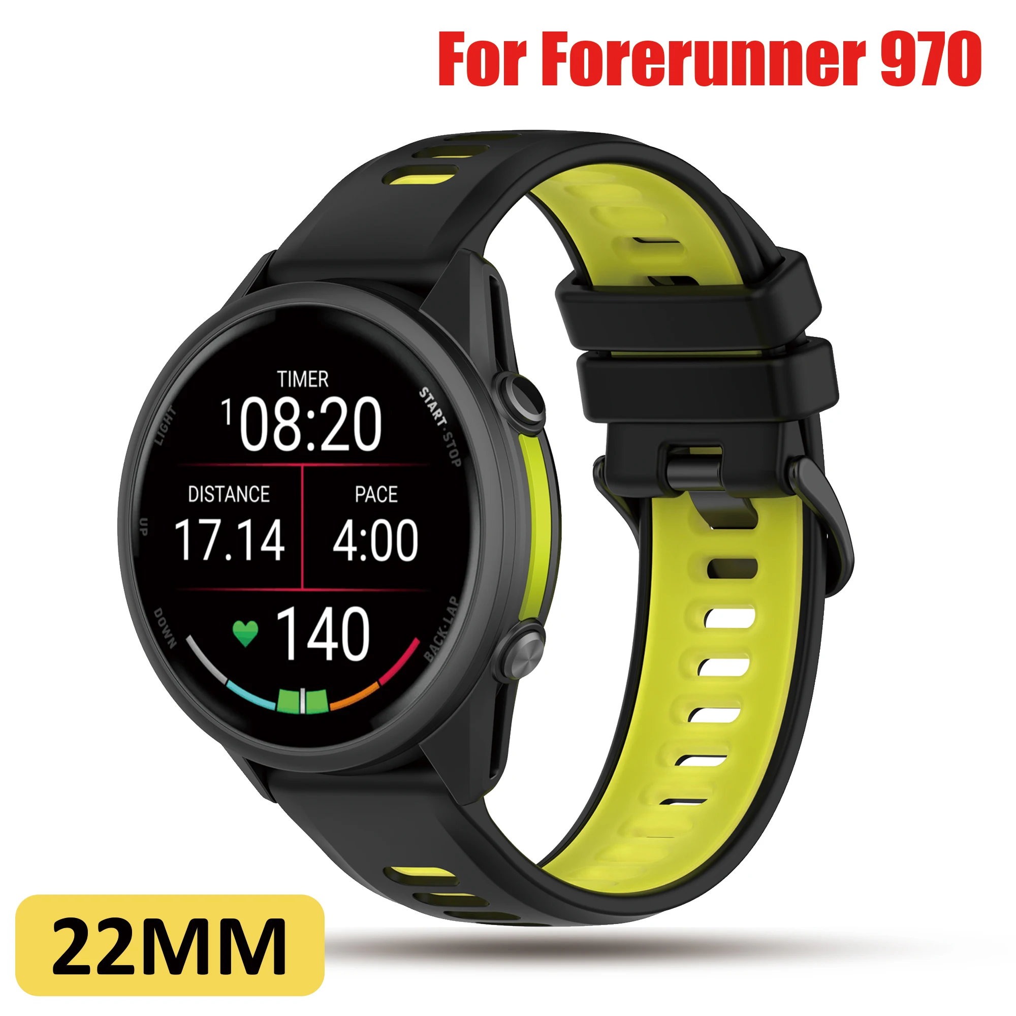 

22MM Sports Silicone Strap for Garmin Forerunner 970 Bracelet Band Garmin 970 965 955 945 935 745 Smart watch Replaceable Correa