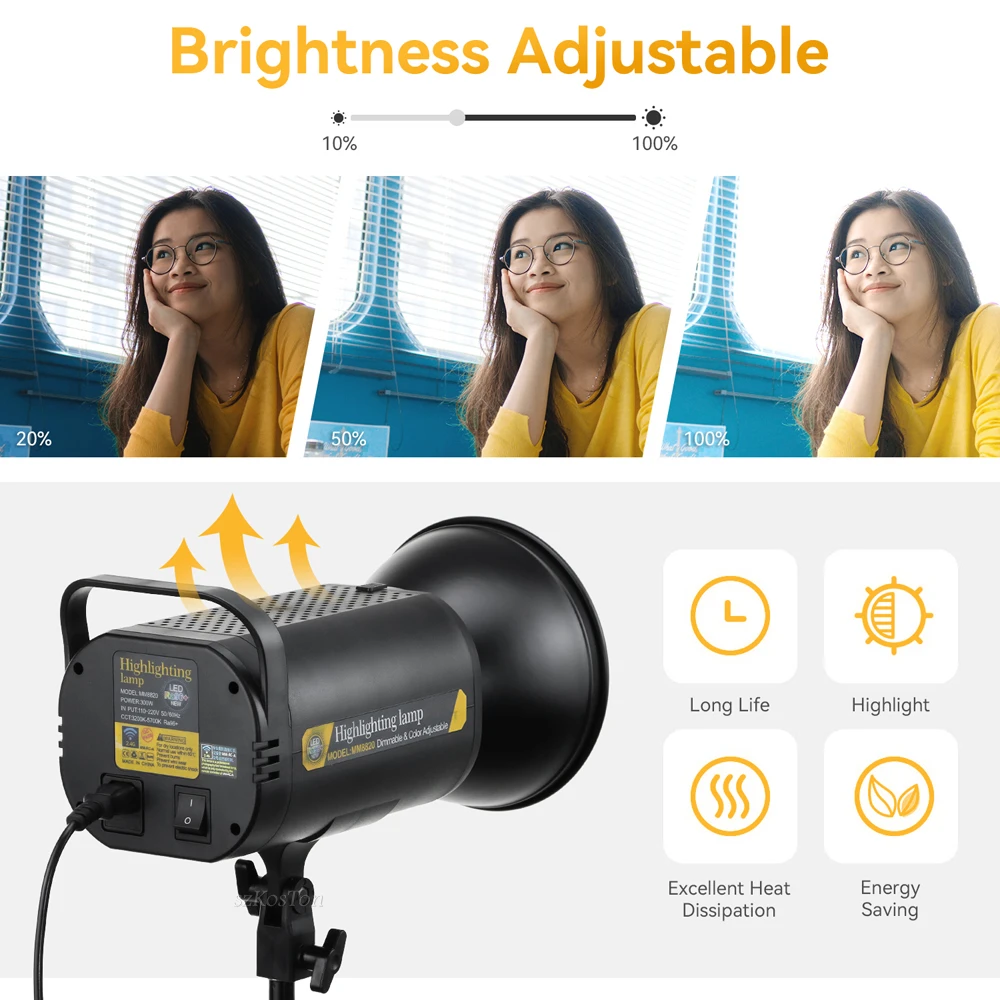 100W LED Füllen Licht Studio Video Licht 2700-6500K Dimmbare Bowens Berg Kontinuierliche Licht Fernbedienung Video aufnahme – Detail 8