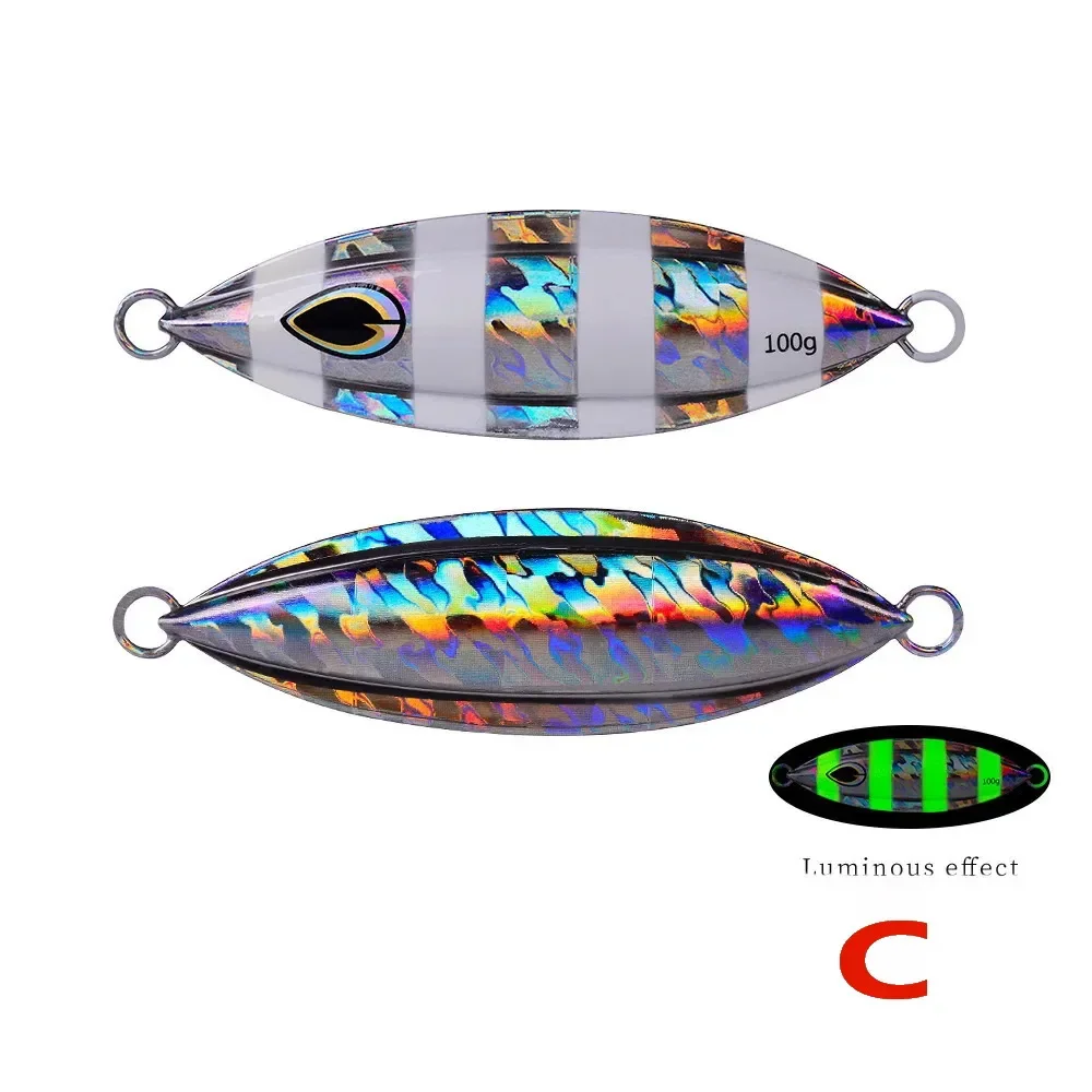 1PC Slow Jig 40g 60g 80g 100g Fishing Lure Casting Jigging Bait Spoon Metal Fish Saltwater Artificial Hard Bait Tackle