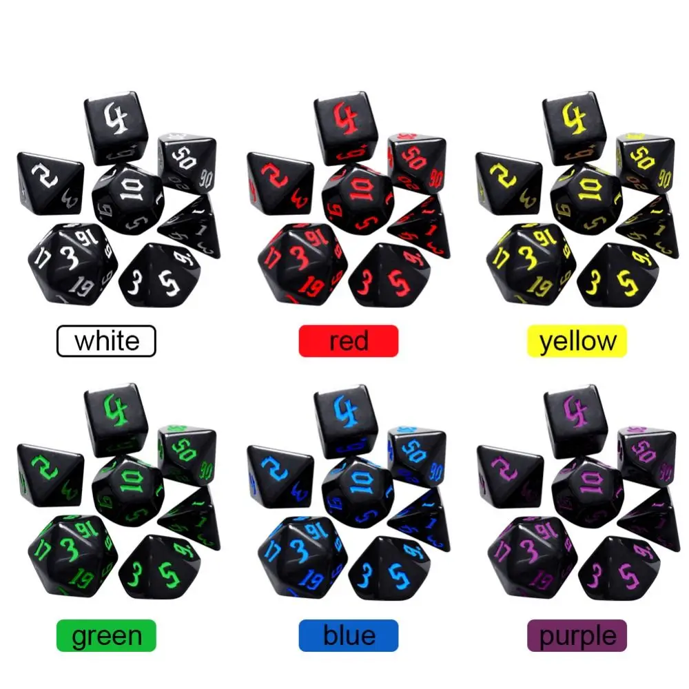 7pcs/set Gift D12 D20 7-Die For TRPG DND Polyhedral Dice Game Dice Table Game DND Dice