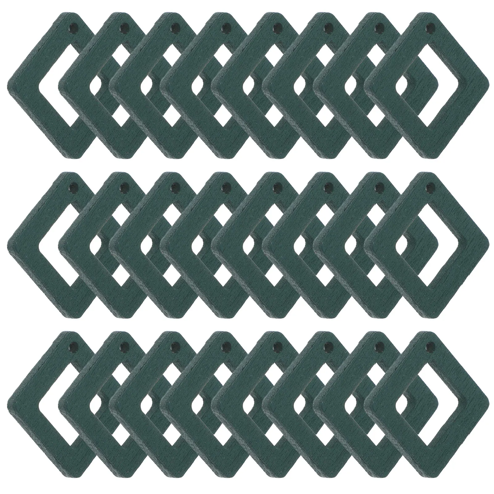 

30pcs Earring Material Square Wooden Blue Color Women Rectangle Geometric Hoop Drop Pendant Cutout Frames Accessories