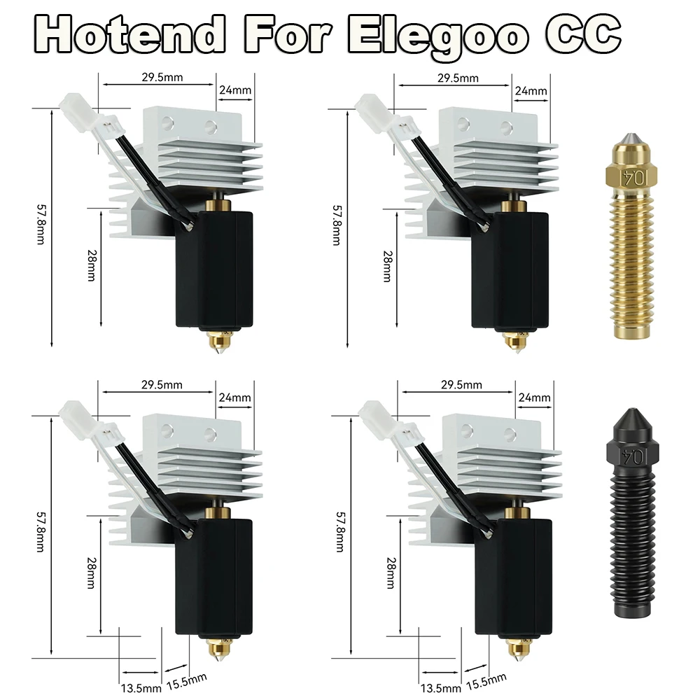 

24V 60W Hotend Kit For Elegoo C C 3D Printer Hot End Ceramic Heating Rod Bimetal Nozzle For Elegoo CC Print Head J-head