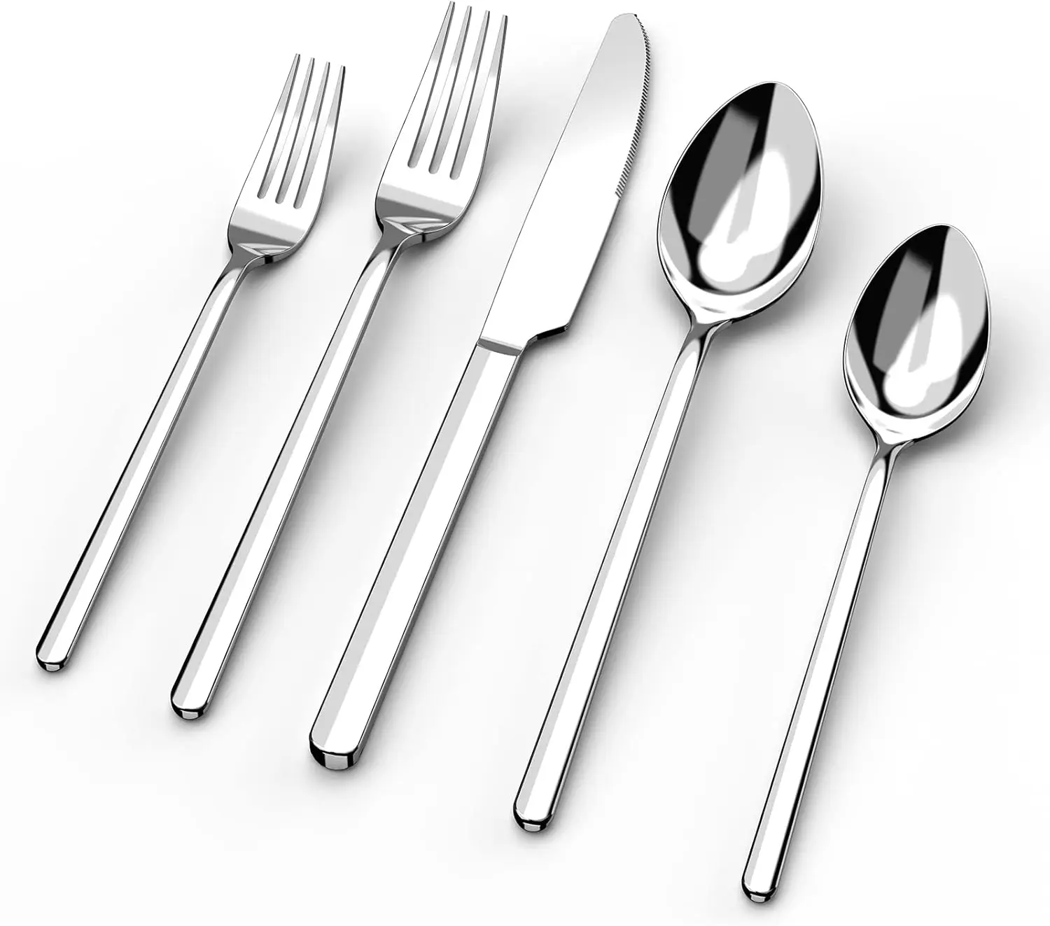 

30 Pieces Silverware Set, Flatware Cutlery Set for 6, 18/10 Stainless Steel Silverware Utensils Minimalist Design Dish