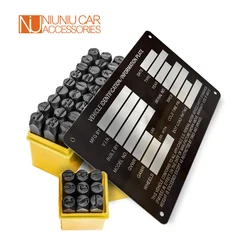 4MM Steel Die Metal Stamping Kit Punch Tool With Vehicle Identification Tag Information Date Plate Number Letter Alphabet
