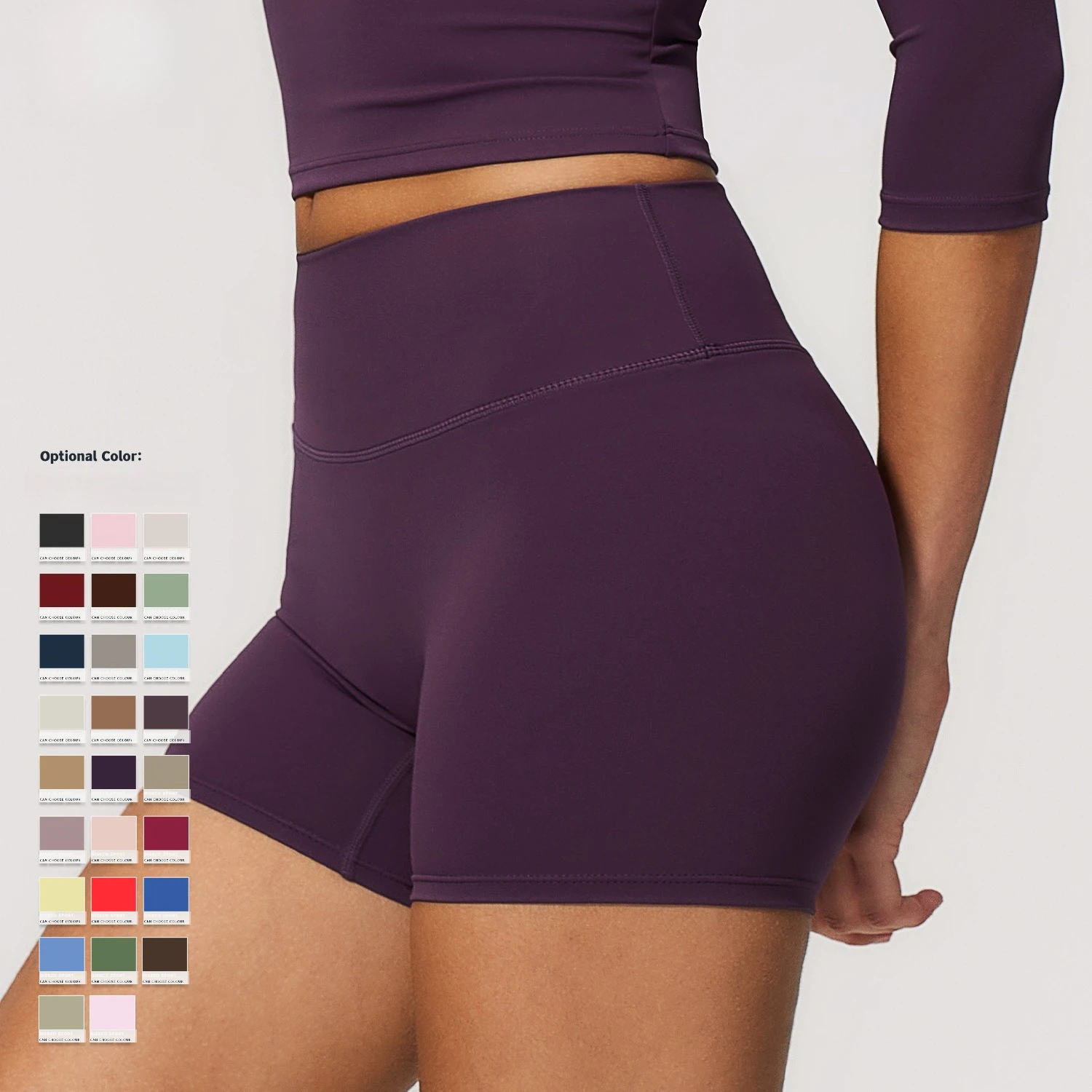 Women Warm Brushed Fitted High Waist Peach Hip Yoga Shorts Outdoor Running Gym Multi-scene All-match Fitness Short Bottoms
