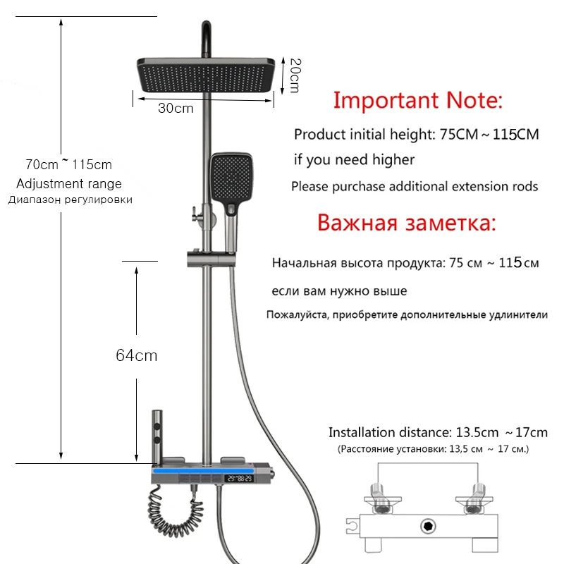 OXG Shower Faucet Brass Bathroom Faucet Shower System Thermostatic Modern Showers For Bathroom Rainfall Shower Set Shower Column