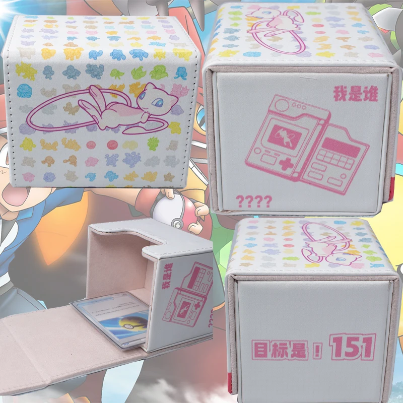 Caja de Cartas Pokémon PTCG, Caja de Cartas DTCG de Gran Capacidad con Inserción Lateral, Caja de Cartas de Anime, Tienda de Cartas Pokémon, Entrenador Pokémon
