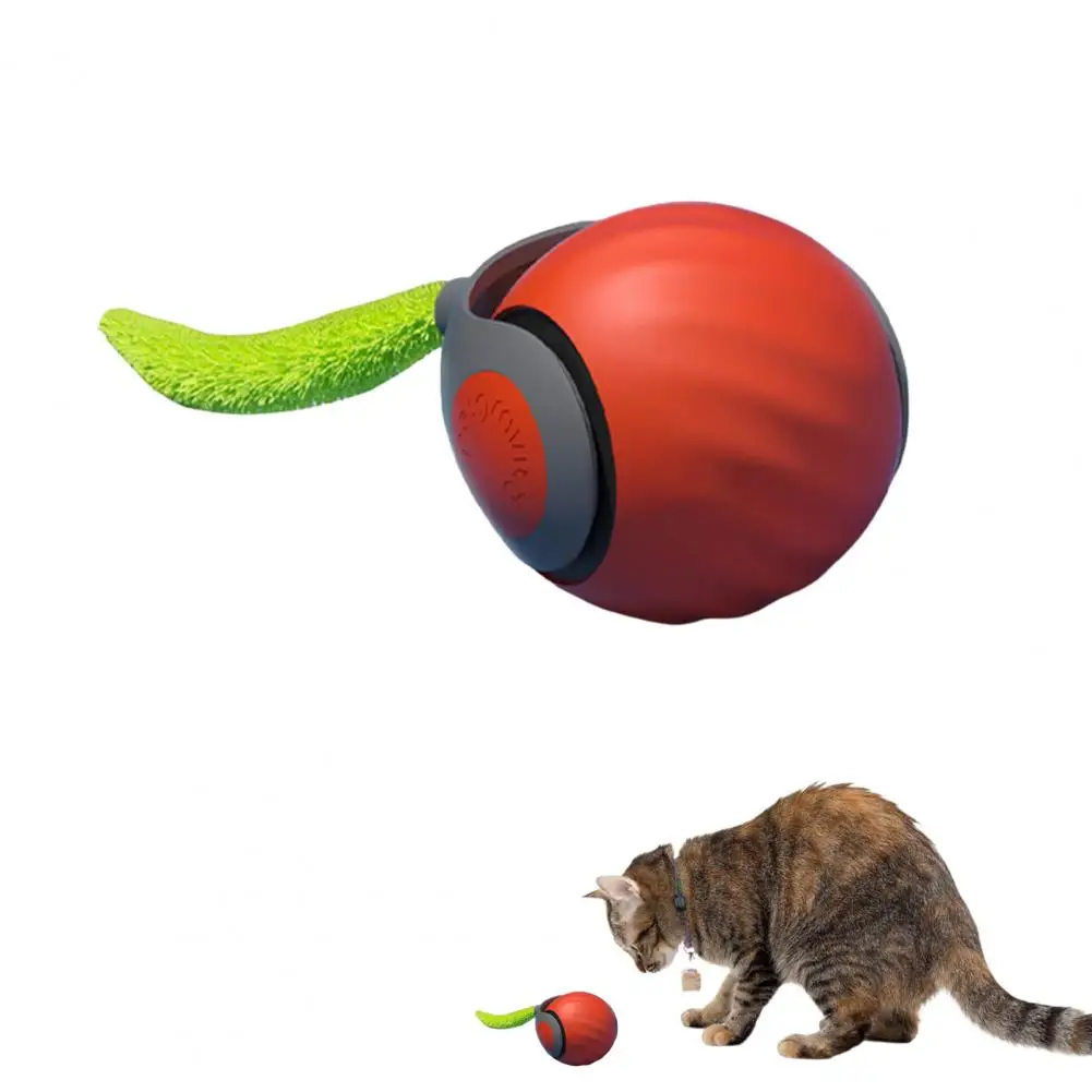 Rolling Ball Toy for Cats Automatic Turn-off Cat Toy Cat Toy Set Self-moving Rolling Ball with Plush Tail Usb for Indoor