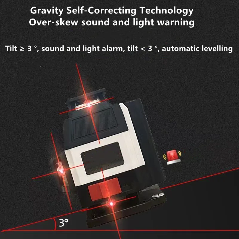Imagem -05 - Mini Nível de Laser 3d 4d 12 16 Linhas Vermelhas 360 Autonivelante Horizontal Vertical com Controle Remoto Feixes Vermelhos Nível de Laser
