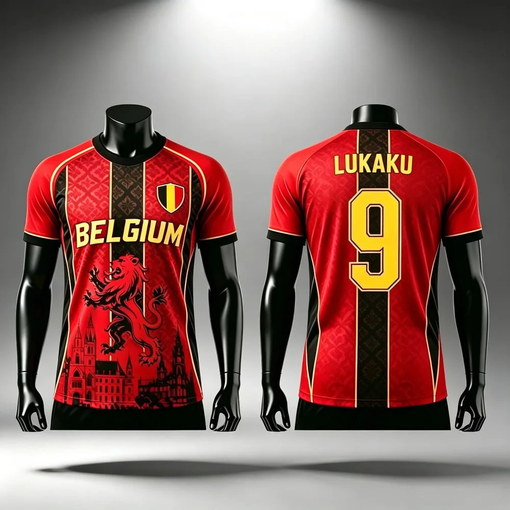 Belgium Summer Football Jersey Men Fashion Breathable Quick-Dry Soccer Vintage T-shirt Outdoor Training Casual Street Sport - view 5