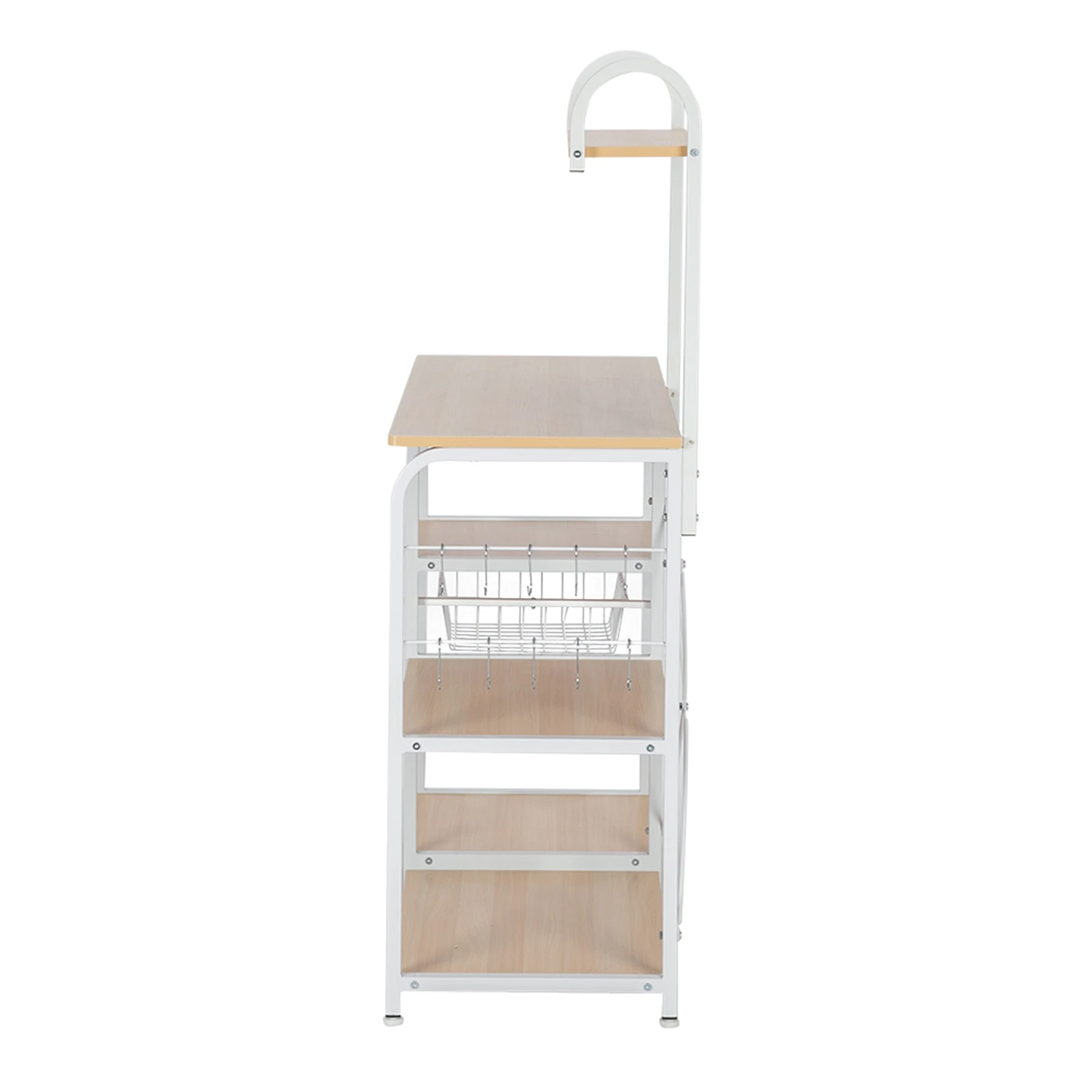 Light Beige Kitchen Baker's Rack Utility Storage Shelf 35.5