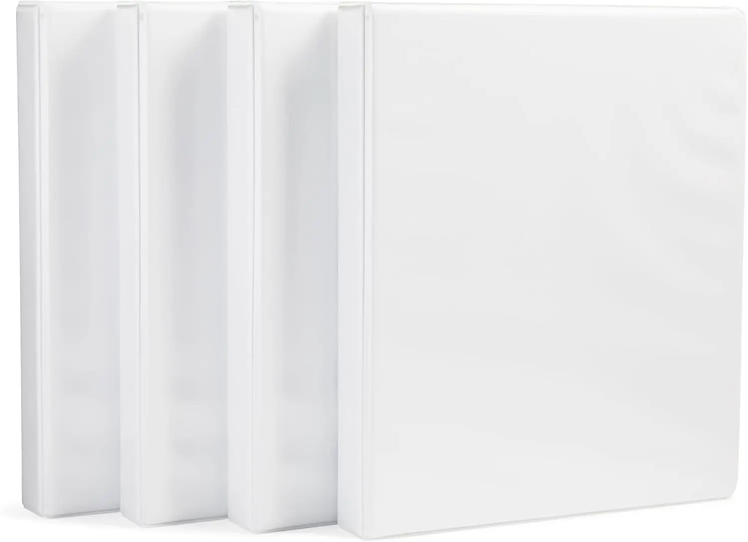 

3-Ring Binder with Round Rings and Interior Pockets, 1-Inch, White, 4-Pack, 175-Sheet Capacity, for 8.5x11 Documents, Easy to