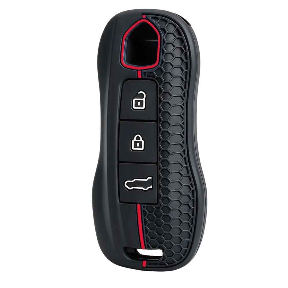 For Porsche 911 Cayenne Panamera Macan Taycan 718 Boxster Cayman Silicone Smart Key Shell Remote Protection