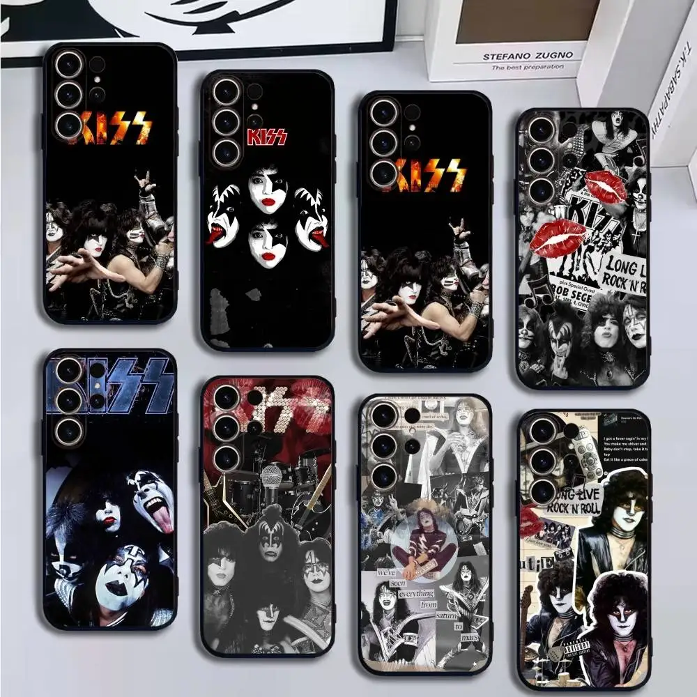 

KISS Band Phone Case For SamsungS25,24,21,22,23,30,Ultra,20,Plus,Fe,Lite,Note,10,9,Soft Black Cover