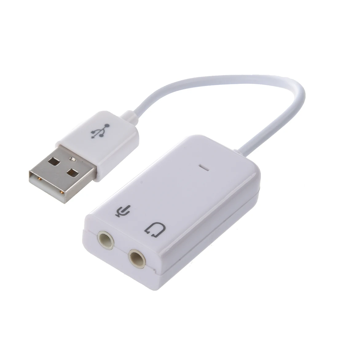 3.5MM ไมโครโฟนช่องเสียบหูฟัง USB 2.0การ์ดเสียงลำโพงอะแดปเตอร์เสียงสีขาว