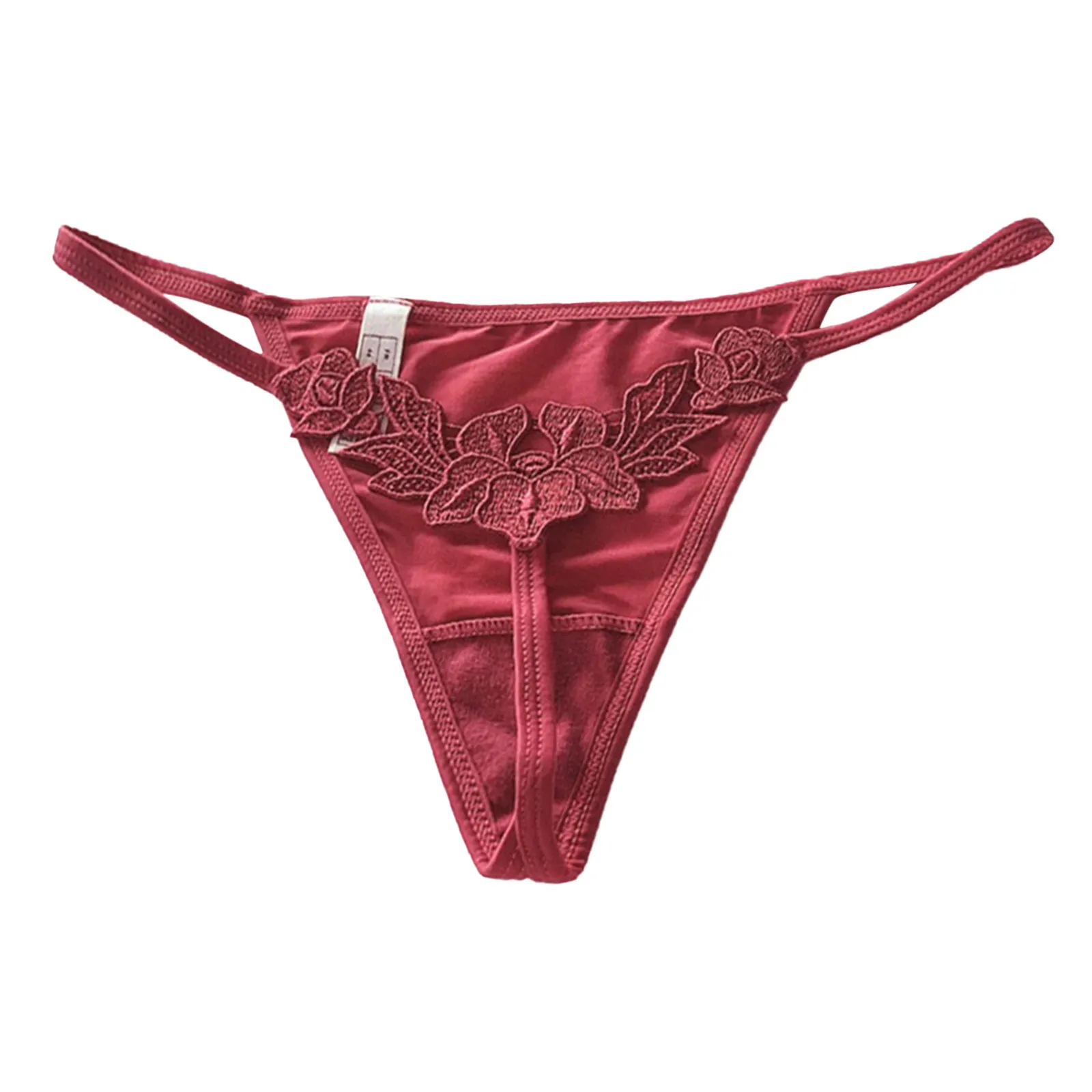 Cuecas sexy bordadas florais para mulheres, cintura baixa, fio dental, roupa interior fina sem costura, calcinha oca, lingerie tanga