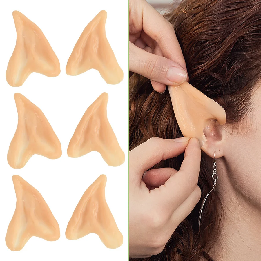 1 Pair Women's Halloween Elf Ears, Pointed Costume Accessory for Cosplay Vampire Anime Party