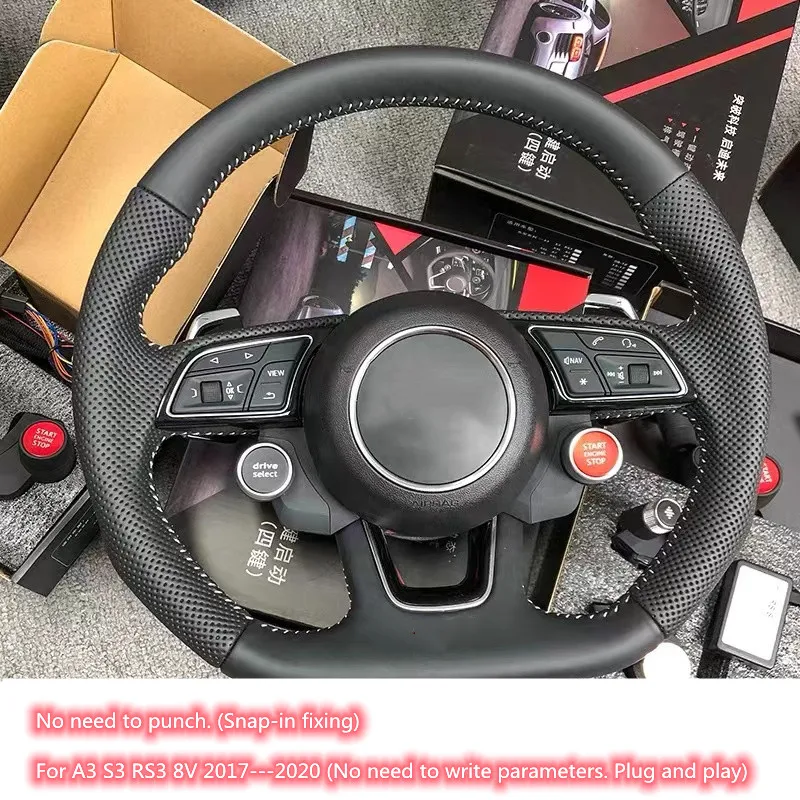 For Audi A3 A4 A5 A6 C8 Q5 Steering wheel START switch Driving mode switch R8 type switch