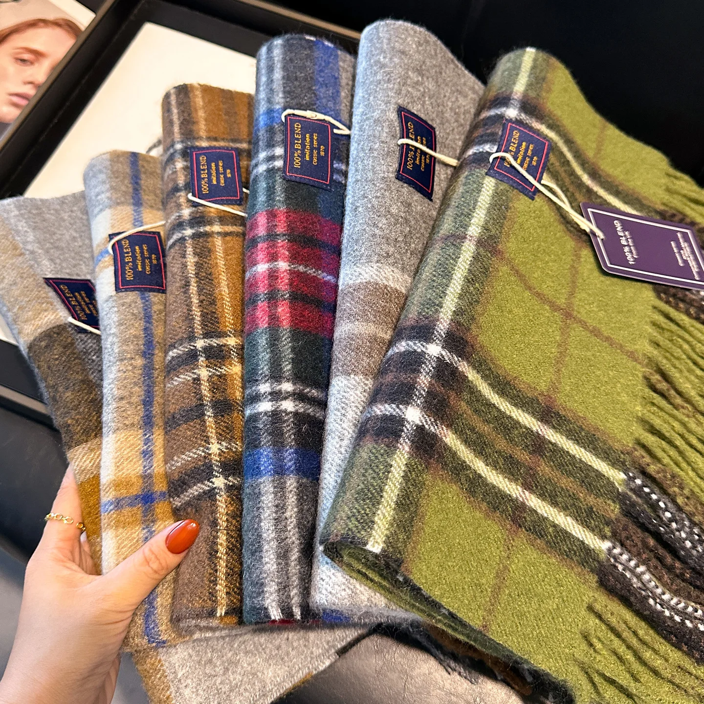 Thumbnail 2 - #74 Latest Plaid Winter Scarf Offers