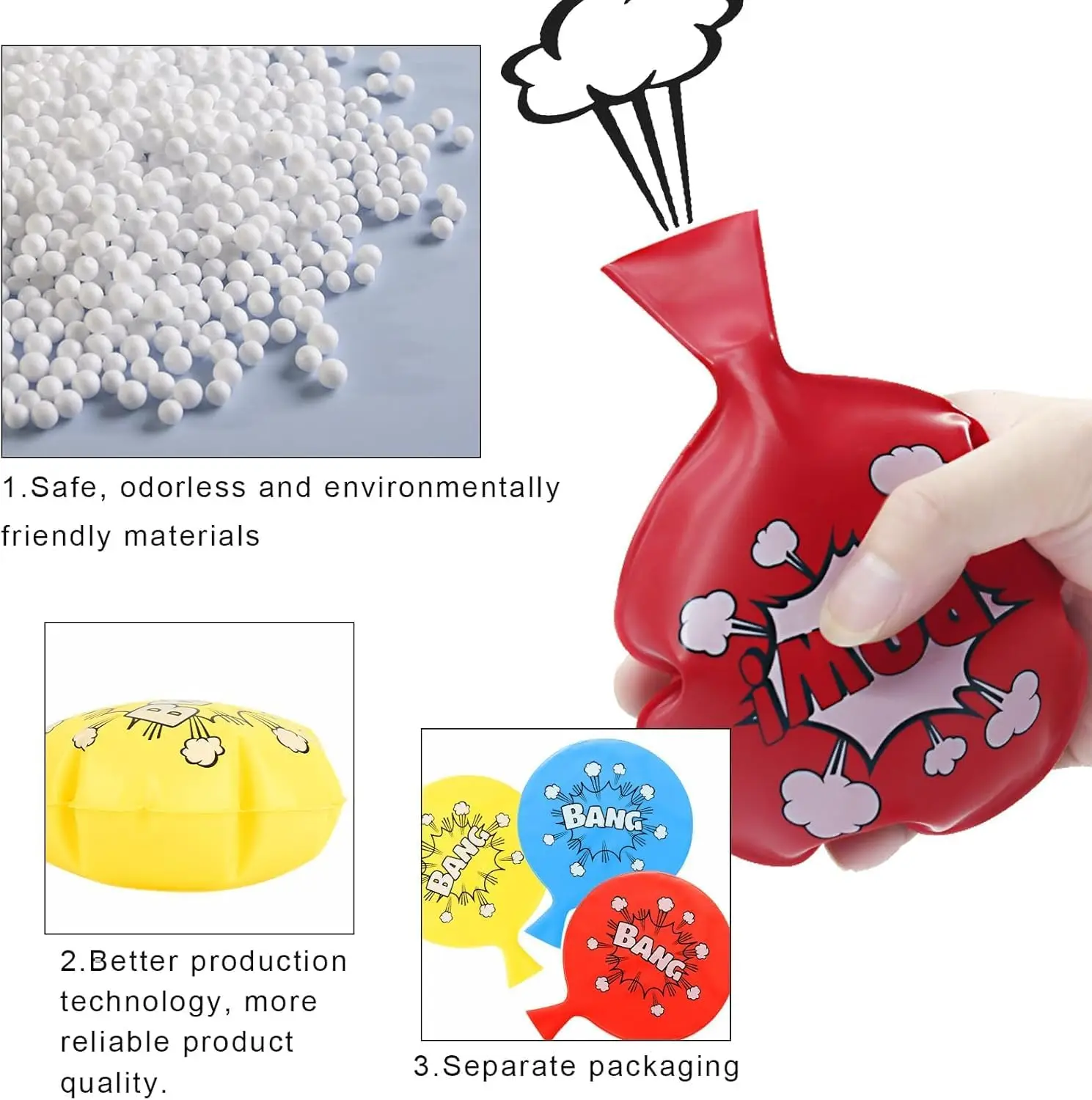 4 Stück/Set 7-Zoll Selbstaufblasende Whoopie-Kissen mit Prustgeräusch-Effekt Perfekt für Partys und Geschenke, Halloween/Weihnachtsgeschenk – Detail 3