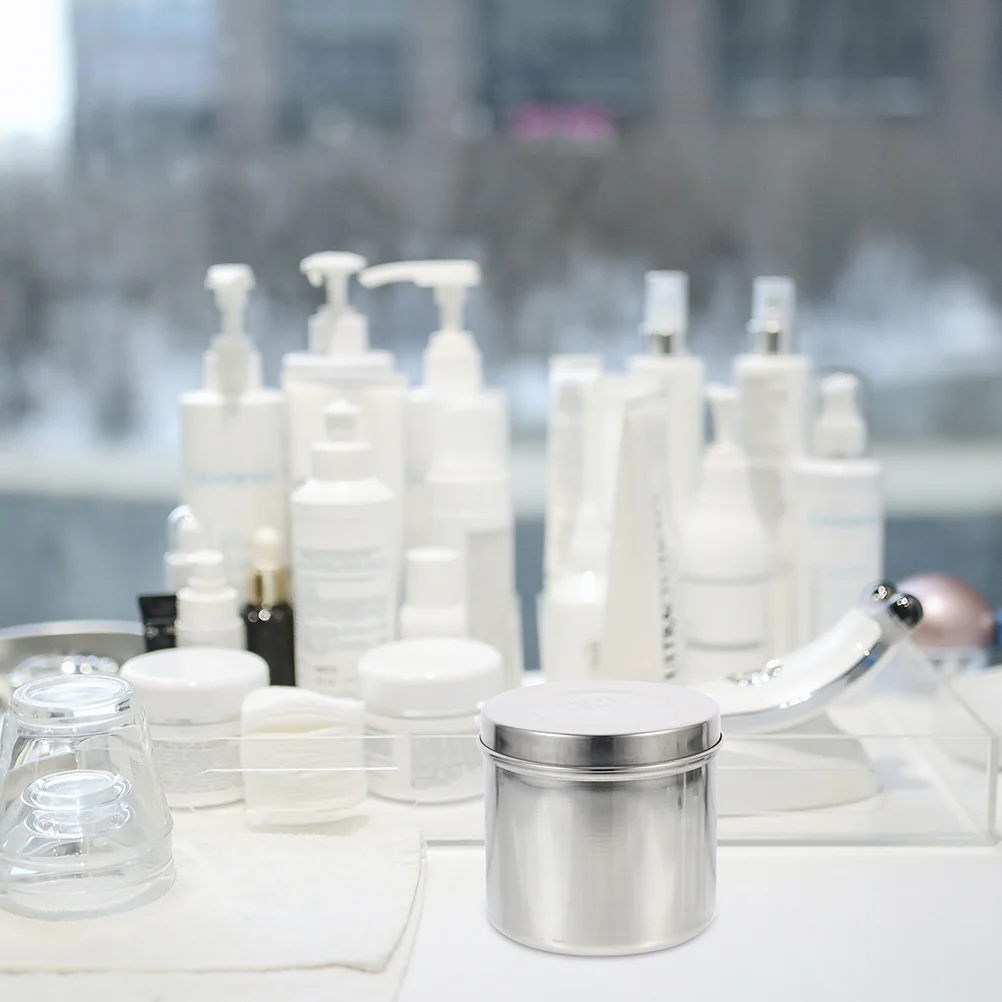 

Stainless Steel Ointment Jar Waterproof Dustproof Storage Container For Cotton Balls Gauze Dressings Medical Salon Use
