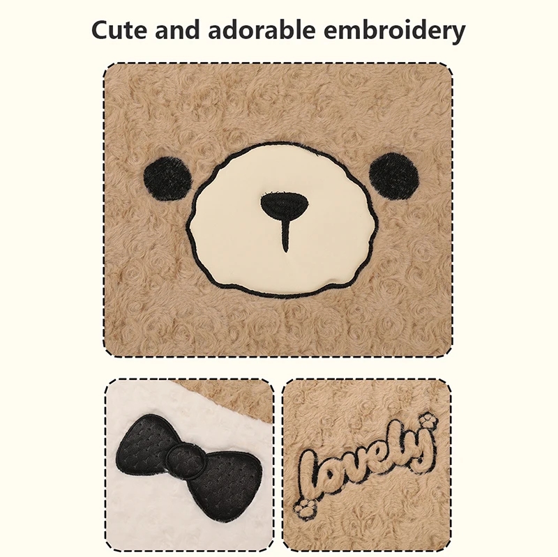 Cartoon Winter Plush Car Seat Cushion Warm Short Plush Cover Interior Comfortable Half Pack Seat Cushion for Vehicle