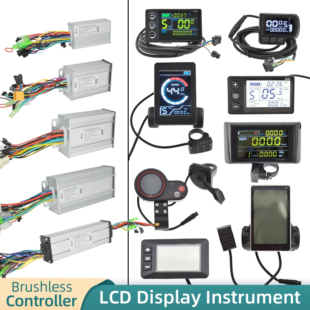 1 PCS Electric Bicycle 13A/18A/25A/28A/38A  Brushless Motor Controller LCD Display Intelligent Control Multiple Specifications