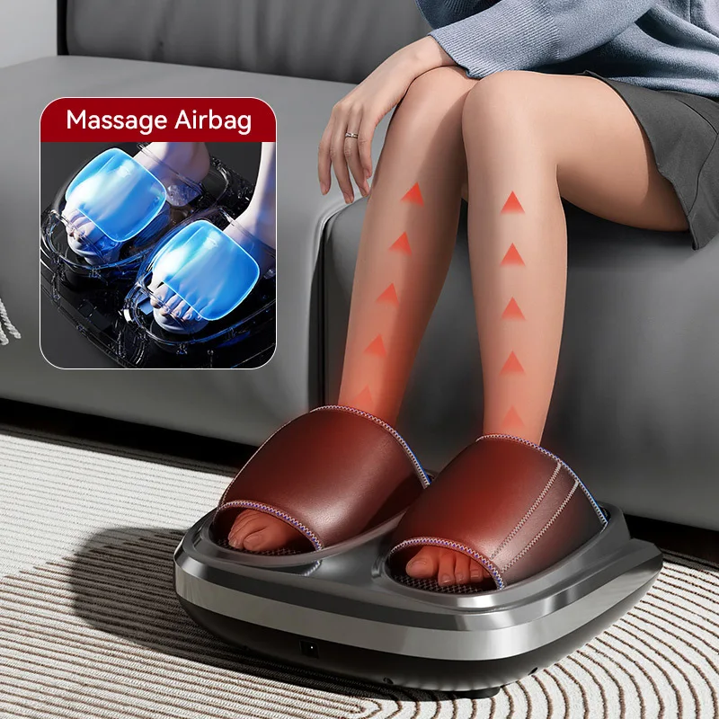 Electric Heated Air Pressure Deep Foot Job Massager Machine Roller Shoes Increases Blood Multi-function Foot Massager