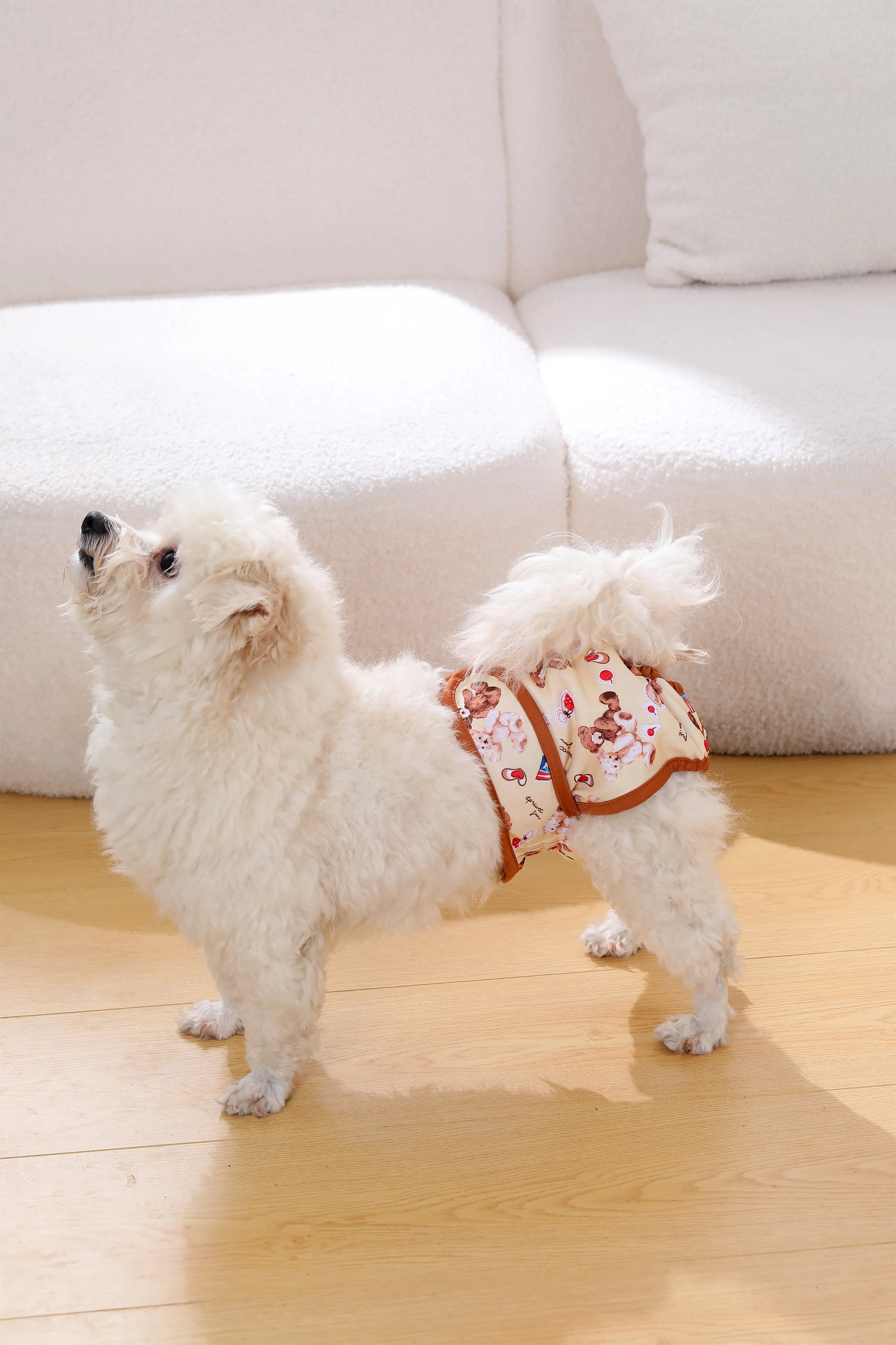 Printed Female Dog Diapers Washable Dog Panties Menstruation Pet Physiological Safety Pants Adjustable Dog Diapers Pet Supplies