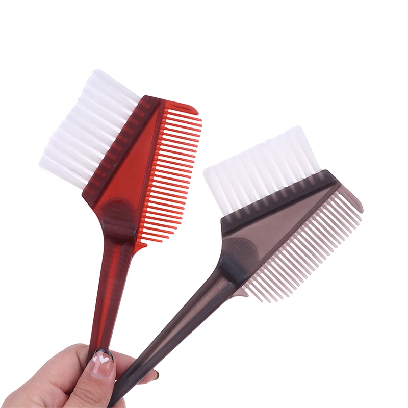 Pro ferramentas de salão de beleza de plástico tintura de cabelo escova de coloração pente barbeiro salão matiz cabeleireiro ferramenta de estilo de cabelo pentes de cor com escova 1pc