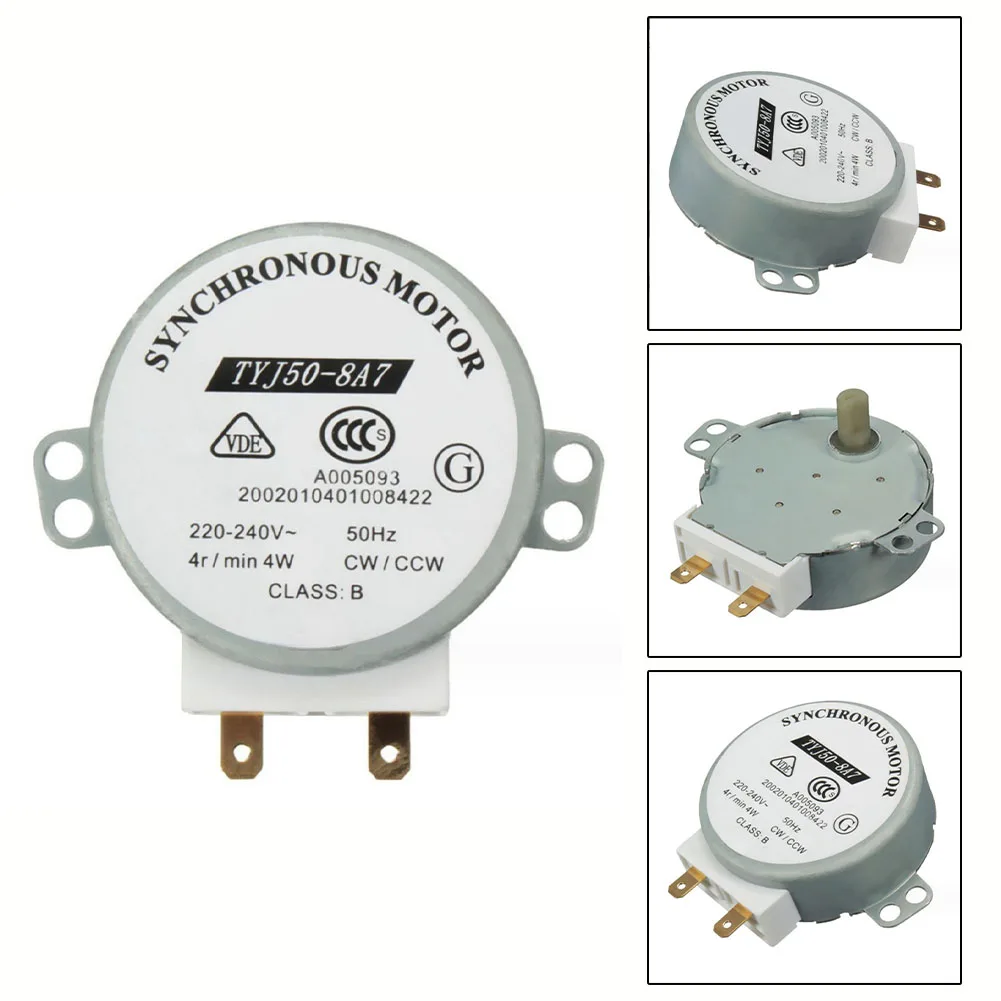 TYJ508A7 Microwave Oven Synchronous Motor AC 220 240V Silver Color 73g Weight Perfect for Microwave Oven Motor Replacement