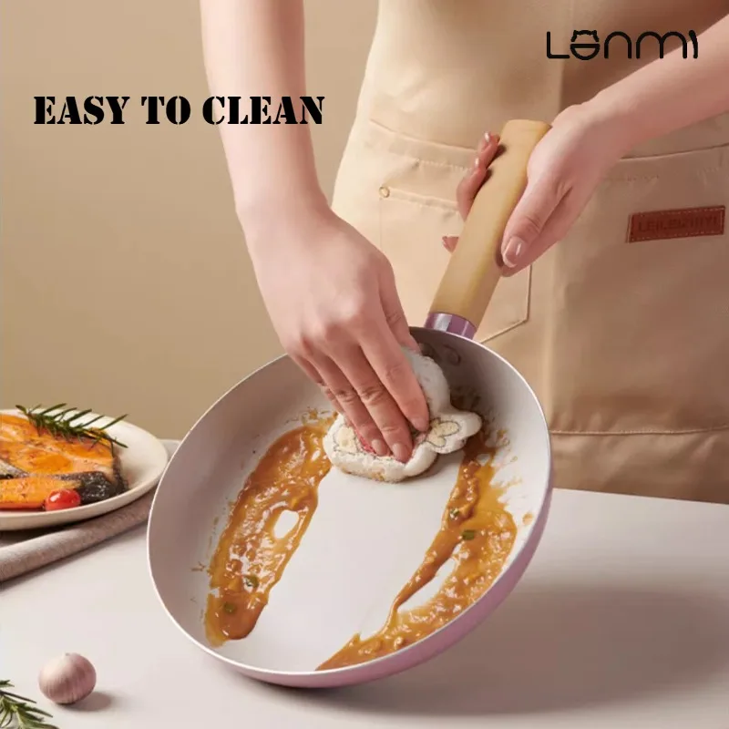 LANMI المعانقة غير عصا عموم المنزلية عناق مقلاة مكافحة تجاوز شقة القاع المقالي ستيك المقالي موقد غاز العام #5