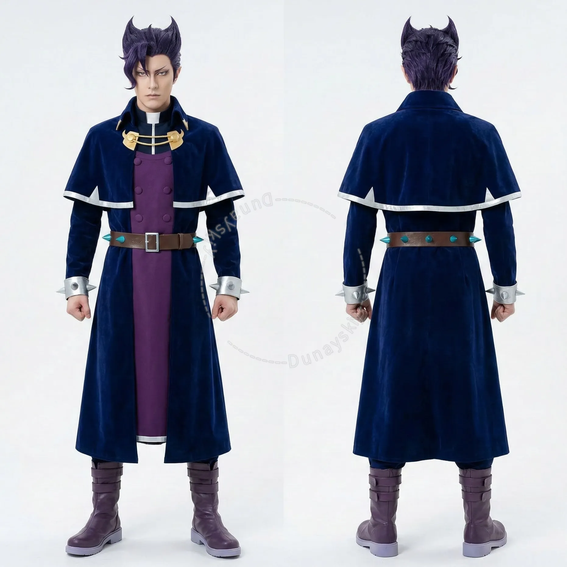 

Welcome To Demon School! Iruma-kun Naberius Kalego Cosplay Costume Wigs Shoes Stand Collar Cape Cloak Gothic Dark Halloween Men