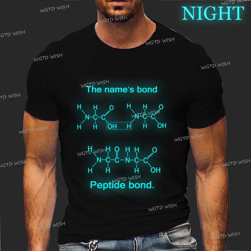 The Names Bond Peptide Bond T Shirt Men Funny Chemistry Science Humor Tops Short Sleeve Fashion Teachers Gifts Luminous Tshirt