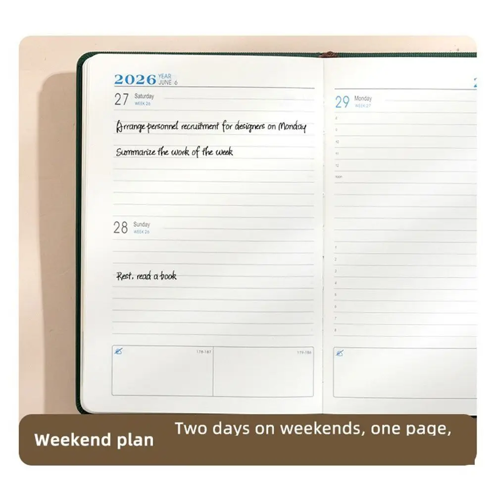 365 يومًا في اليوم 2026 جدول إنجليزي المفكرة صفحة واحدة خطة كتاب كفاءة القائمة المهام دفتر الانضباط الذاتي المحمول