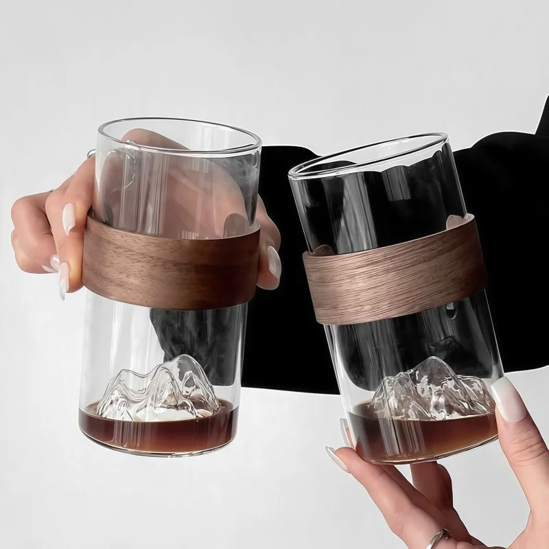 Japanische Glas-Retro-Ethno-Teetasse im Mount-Fuji-Stil, hitzebeständig, für Zuhause, Schneeberg-Tasse, Kaffeetasse