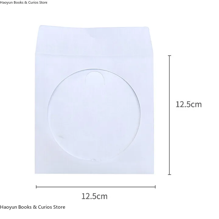 Okładki papierowe na CD/DVD - 100 sztuk, profesjonalna ochrona, ekonomiczne opakowanie, przechowywanie CD/DVD, ochrona CD/DVD