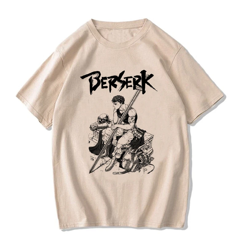 Streetwear Japanese Anime Harajuku Berserk Guts Eyes Print Funny T Shirt Cool Graphic Sumer T-shirt Manga Tshirt Hip Hop Tees