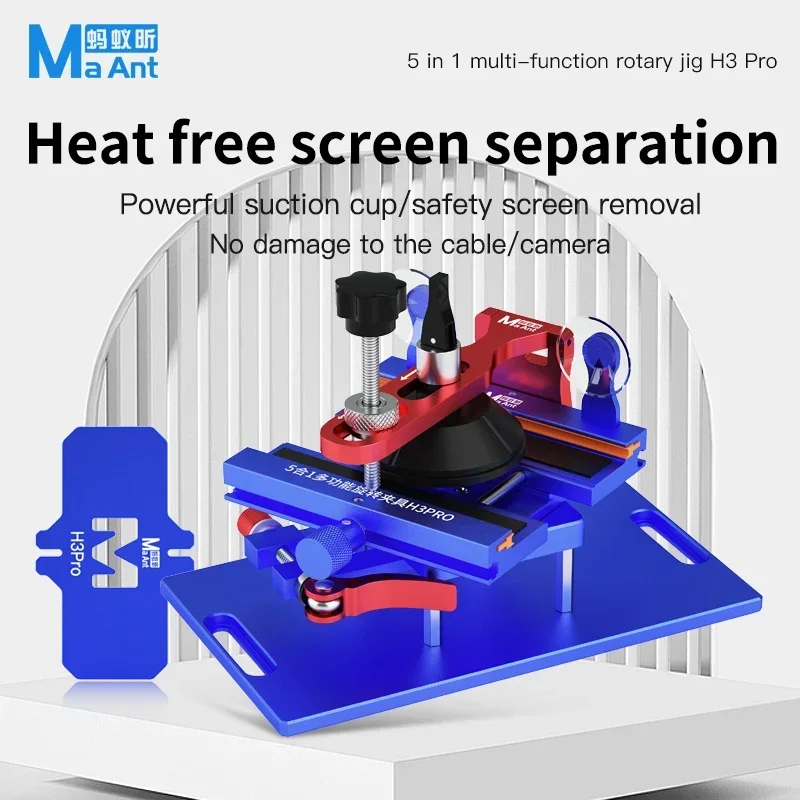 

MaAnt H3 Pro 5 in 1 Muti-function Ratary Jig Free Heating Screen Separation for Iphone Android Phones Repair Fixture Tool