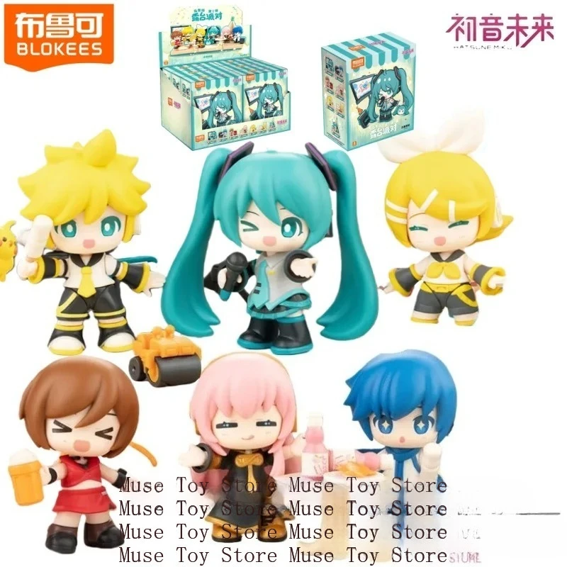 

In Stock BLOKEES Hatsune Miku Terrace Party KAITO MEIKO Kagamine Len Splicing Toy Models Collecting Ornaments Gifts