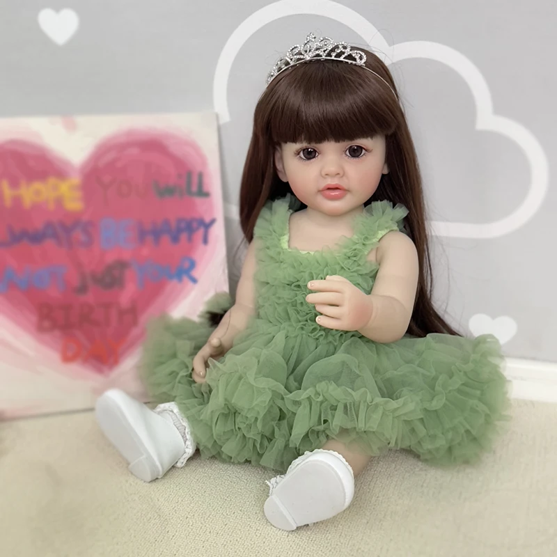 

55cm Reborn Baby Doll Full Body 22 inch Silicone Waterproof Toddler Girl Doll Princess Lifelike Sof Touch Toy Christmas Gift