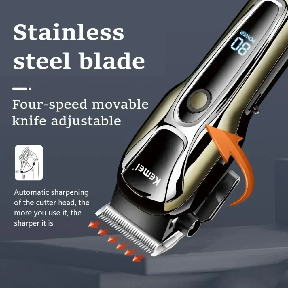 Hair Clipper Hair Trimmer for Men Electric Shaver Professional Men's Hair Cutting Machine Wireless Barber Trimmer KM-PG1990A