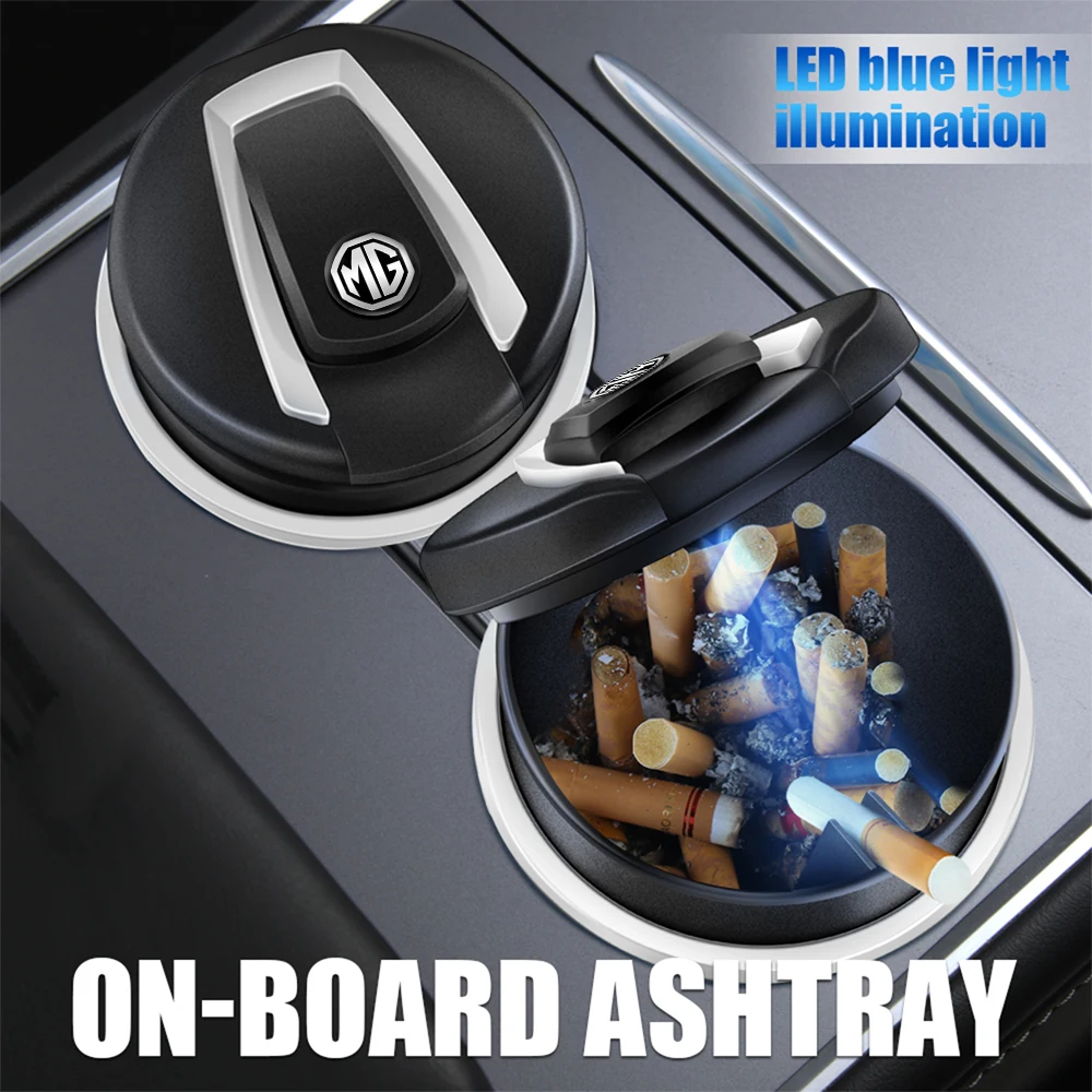 Portable Car Ashtray Led Automatic Blue Light Indicator Accessories Formorris G…