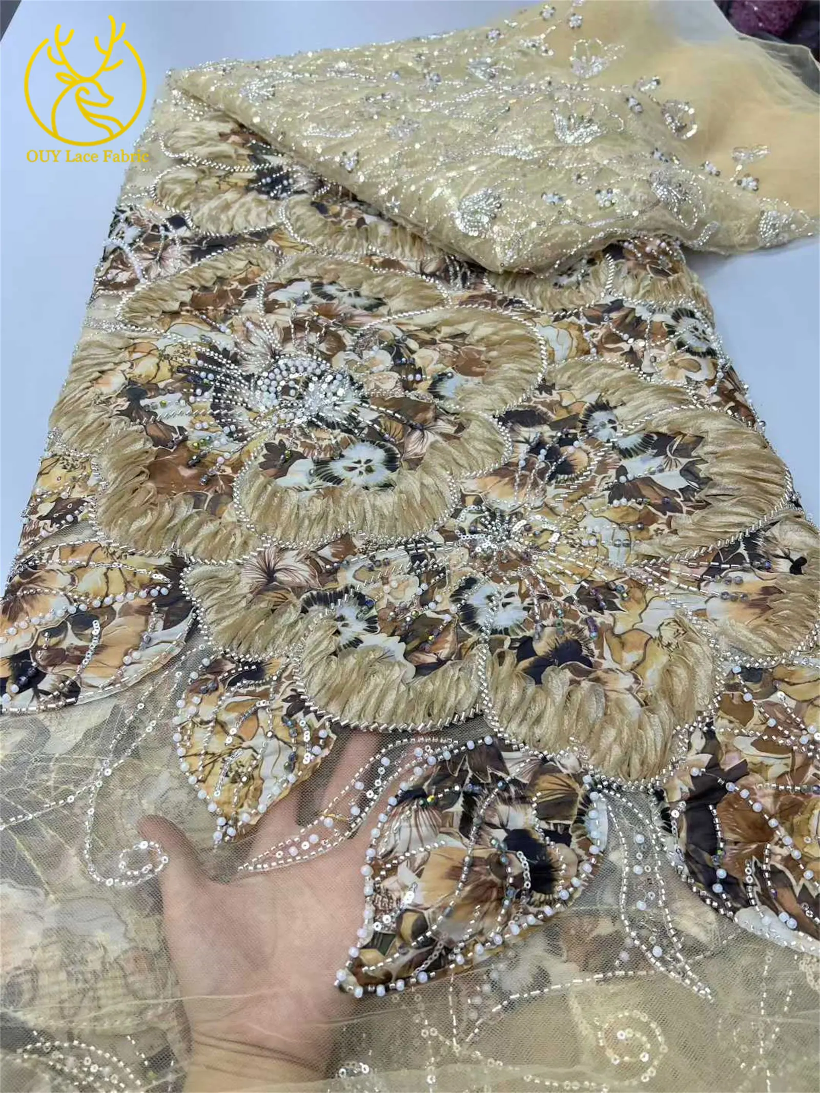 فاخر أسود فرنسي ثلاثية الأبعاد الأزهار مطرز النسيج 2025 جودة عالية الترتر الأفريقي تول أقمشة الدانتيل لخياطة فساتين الزفاف